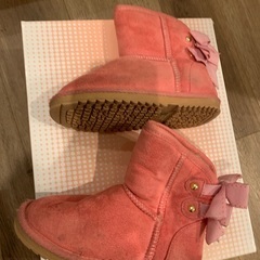 19センチ　ブーツ　ピンク　リボンの画像