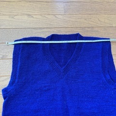 手編み　ニットベスト（紺）の画像