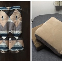 暖かロールクッションとフロアクッション