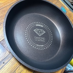 ダイヤモンドコートパン 炒め鍋 26cm IH対応 IS-W26 KITCHEN CHEF アイリスオーヤマの画像