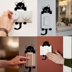 黒猫スイッチステッカーの画像