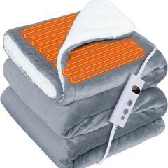 電気毛布 敷き 掛け 160x130cm 電気膝掛け 掛敷兼用毛...