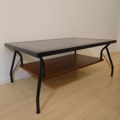 『MERIO Living Table』／ガラステーブル／色・タイプ：ブラック ミドルサイズのリビングテーブル 。 の画像