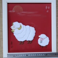 額縁　中型　色紙大（25㎝×23㎝位）　全5個（箱無し　作品付き）の画像