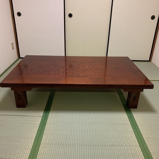 木目が美しい折りたたみ式長テーブル　長座卓