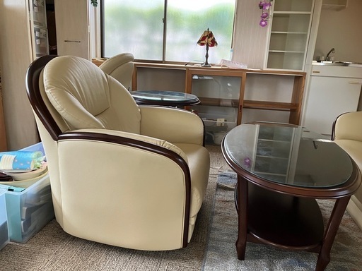 マルニ木工　アンティーク家具　アームチェア回転式
