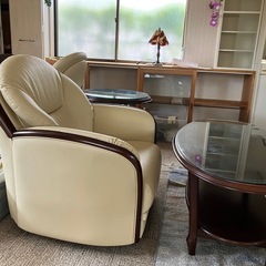 マルニ木工　アンティーク家具　アームチェア回転式　
