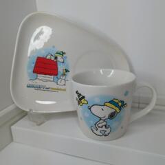 【未使用】 SNOOPY & WOODSTOCK   マグ　プレート　セットの画像