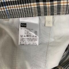 GU ワイドパンツ グレー系チェック メンズ Mサイズの画像