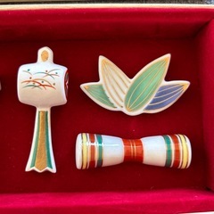 慶賀 箸置揃 6個セット お祝い 陶器 伝統的和柄  箱入りの画像