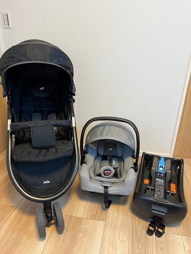 ※期間限定値下げ中【JOIE アイスナグ】トラベルシステム3点セット（チャイルドシート、カーシート、ベビーカー）