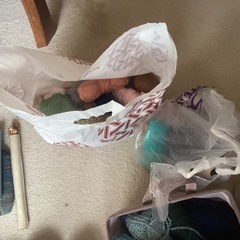 値下げ500円　。編み物　毛糸の画像
