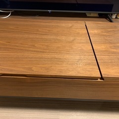 ニトリ　昇降式ローテーブル　天然木製の画像