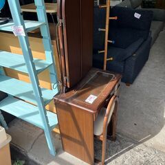 リサイクルショップどりーむ天保山店　No14770 ドレッサー　化粧台　三面鏡　アンティーク　レトロの画像