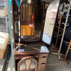リサイクルショップどりーむ天保山店　No14770 ドレッサー　化粧台　三面鏡　アンティーク　レトロの画像