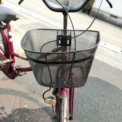 ジャンク自転車　26インチ　ママチャリ　赤の画像