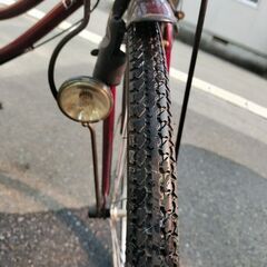 ジャンク自転車　26インチ　ママチャリ　赤の画像