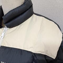 トミーヒルフィガー ダウンジャケット ジップアップ 刺繍ロゴ 黒白色 XL メンズの画像