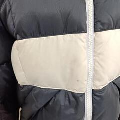 トミーヒルフィガー ダウンジャケット ジップアップ 刺繍ロゴ 黒白色 XL メンズの画像