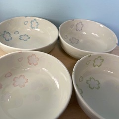 桜柄 陶器お皿4個セット