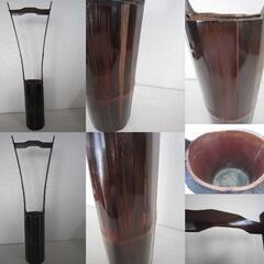 ３個セット 竹置筒 竹製 花器 生け花 華道 道具 竹器 茶道 いけばな【中古】JO10019SAIの画像