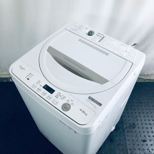 ID:se10839 シャープ SHARP 洗濯機 一人暮らし 中古 2021年製 全自動洗濯機 4.5kg べージュ 送風 乾燥機能付き ES-GE4E-C  【リユース品：状態B】【送料無料】【設置費用無料】