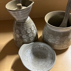 土鍋用のつゆ入れとアク出し。スープすくい。の画像