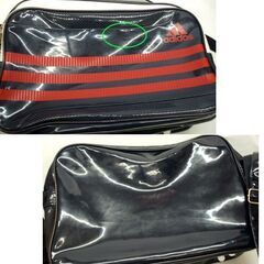 アディダス スポーツバッグ ネイビー×レッド×ホワイト 47×31×17 ショルダーバッグ 斜め掛け adidas　☆ PayPay(ペイペイ)決済可能 ☆ 札幌市 豊平区 平岸 平岸店の画像