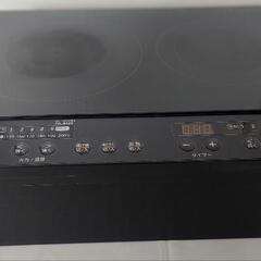 ★2口IH電磁調理器【美品】アイリスオーヤマ／IHK-WKT22-B／1400W(100V)※サイズ:cm  幅56、奥行き40、高さ18◎専用台付属の画像