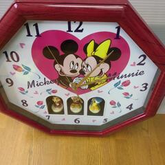 ディズニー正規品　ミッキー＆ミニー掛け時計　(訳あり品)の画像