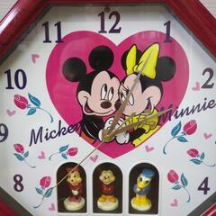 ディズニー正規品　ミッキー＆ミニー掛け時計　(訳あり品)の画像