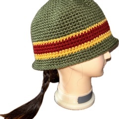 クロシェハット　クラッシャーハット　バケットハット　ハンドメイド　帽子　の画像