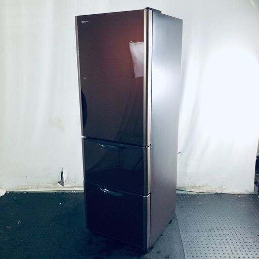 ID:rg219660 【自社配送エリア内限定】日立 HITACHI 冷蔵庫 ファミリー 中古 2017年製 3ドア 375L ブラウン ファン式 右開き R-S3800GV(XT)  【リユース品：状態B】【送料無料】【設置費用無料】