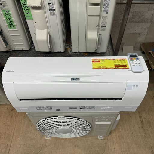 K05665中古エアコン　日立2019年製 主に6畳用 冷房能力 2.2KW / 暖房能力 2.5KW