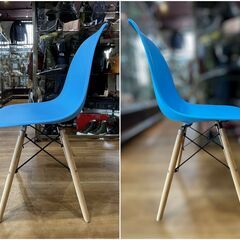 残り1台！定価10000円！新品同様 イームズ風 シェルチェア リプロダクト品 ブルー 青 椅子 椅子 ダイニングチェアー 北欧の画像