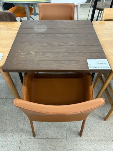 ★ジモティ割あり★  2人掛けダイニングセット ブラウン H72×D75×W75 クリーニング済み TJ9224