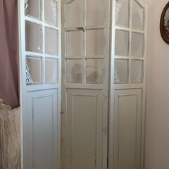パーテーション ホワイト　アンティーク風