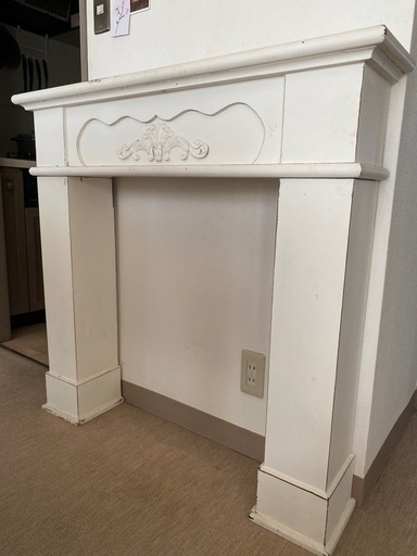 木製マントルピース 白 ホワイト