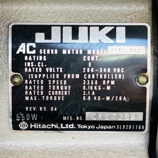 値下げ！NA8771 簡易動作品　JUKI ジューキ　工業用ミシン　DDL-5570L テーブル付き　工業用本縫いミシン