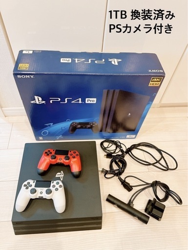 【美品】PS4 Pro 1TB換装済み　コントローラー2個セット