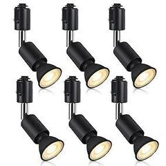 xydled ダクトレール用スポットライト E11 LED電球付き 50W ライティングバー用器具セット ライティングレール 天井照明 6個セット (電球色, ブラック) 