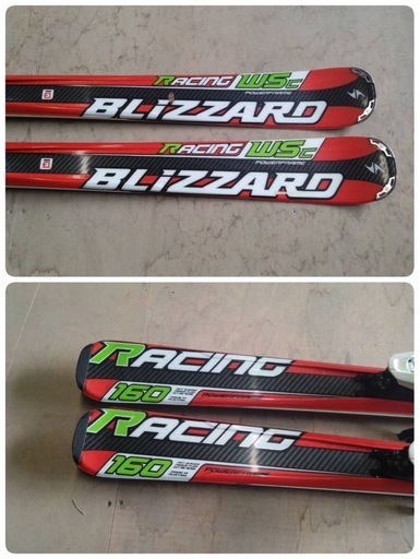 ●6) BLIZZARD RACING WSc POWER FRAME 160cm スキー板 /ビンディング MARKER LT10 /ポール SHNANO Eagle-2 111cm 3点セット 美品 ③ ○6) BLIZZARD RACING WSc POWER FRAME 160cm スキー板