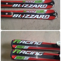 ●6) BLIZZARD RACING WSc POWER FRAME 160cm スキー板 /ビンディング MARKER LT10 /ポール SHNANO Eagle-2 111cm 3点セット 美品 ③の画像