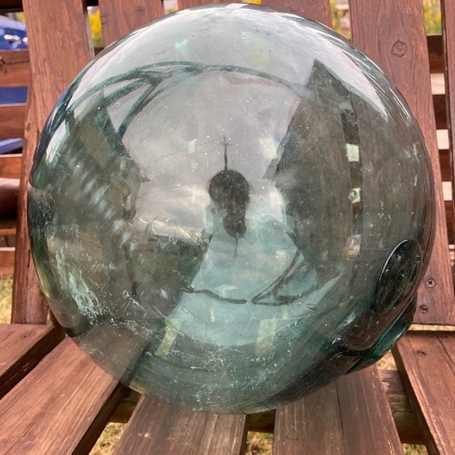 【北の刻印あり】高さ約27cm  円周約83cm  ガラス玉　浮き玉