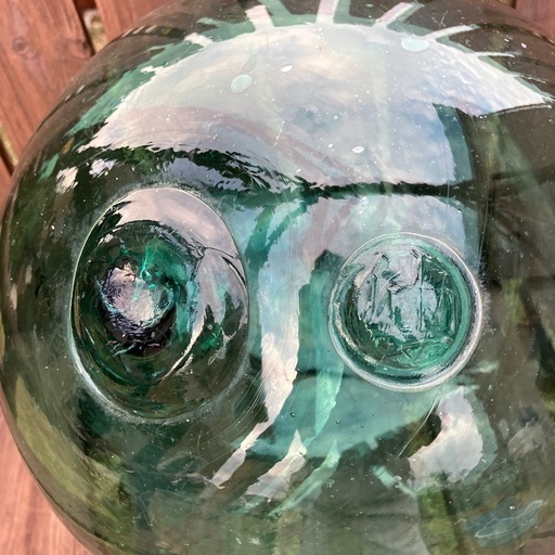 【仙の刻印あり】高さ30cm 円周94cm ガラス玉　浮き玉 仙の刻印あり】高さ約30cm 円周約94cm ガラス玉 浮き玉