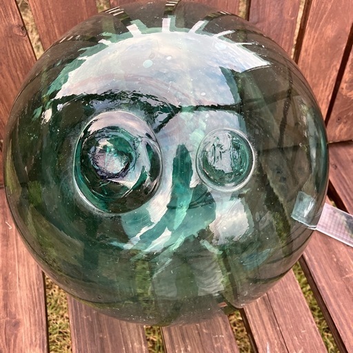 仙の刻印あり】高さ約30cm 円周約94cm ガラス玉 浮き玉