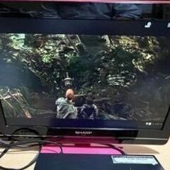 SHARP　AQUOS　19インチ液晶ＴＶ　LCー１９V5（ピンク）正常動作中古品kカードリモコン付きです。の画像