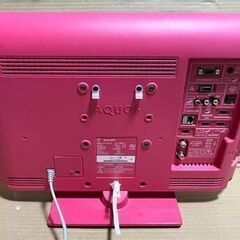 SHARP　AQUOS　19インチ液晶ＴＶ　LCー１９V5（ピンク）正常動作中古品kカードリモコン付きです。の画像