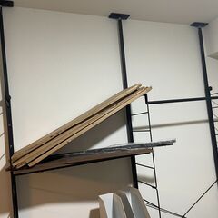 ニトリ　突っ張りワイヤーシェルフNポルダ 棚板全6枚入り2連セット(幅80cm ・高さ177cm )の画像