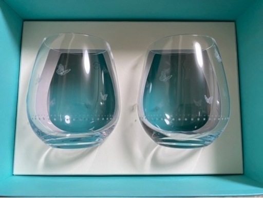 新品未使用　ティファニー ギフト グラス ペア 結婚祝い 正規品 ギフトセット tiffany&co グラス オーデュボン ステムレス ホワイト ワイングラス 2個セット